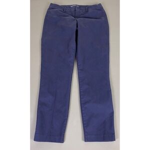 Old Navy Pixie Chino Pants Women's 10 Tall 10T Darkest Hour Navy Blue Straight